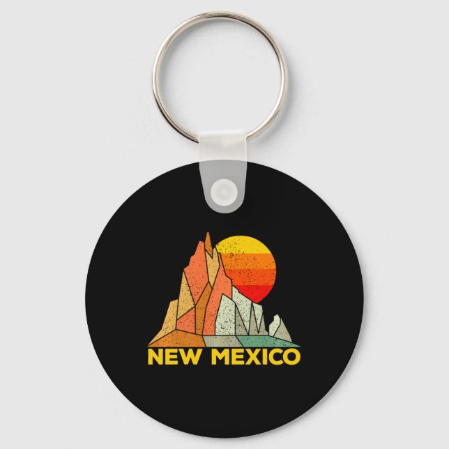 Retro New Mexico Gift For People From New Mexico L Key Ring (Front)