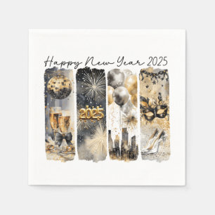Retro New Year 2025 Napkin