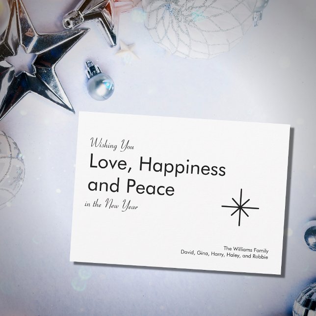 Retro New Year 2026 Classic Black White Holiday Card (Creator Uploaded)