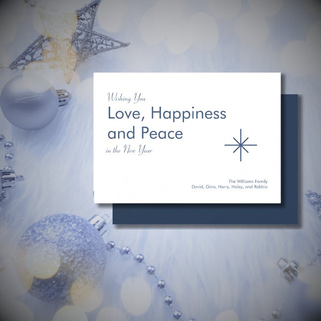 Retro New Year 2026 Classic Navy Blue Holiday Card (Creator Uploaded)