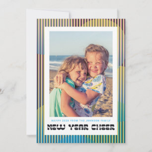 Retro New Year Cheer Photo Card