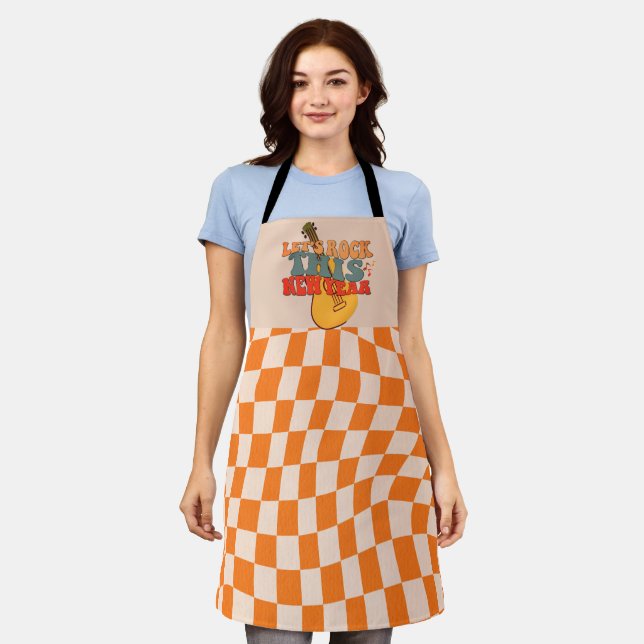  Retro New Year Rock Guitar   Apron (Worn)