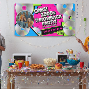 Retro New Year's Eve 2000s Throwback Party Banner