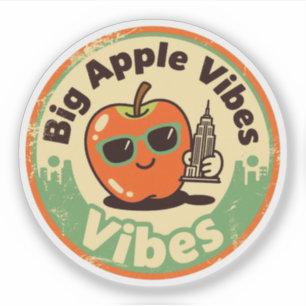 Retro New York_ Apple with Empire State Building