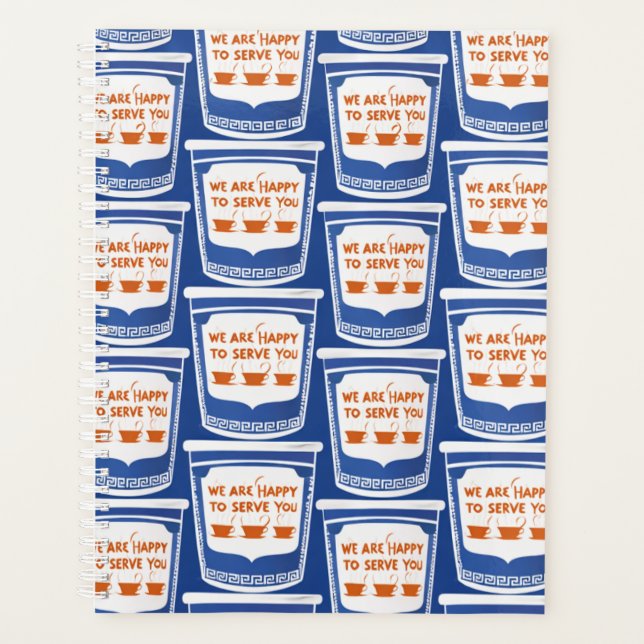 Retro New York Deli Coffee Cup Planner (Front)