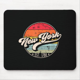 Retro New York Home State Ny Cool 70s Style Sunset Mouse Pad