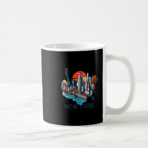 Retro New York Skyline Silhouette Coffee Mug