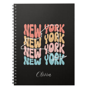 Retro New York State – Personalized  Notebook