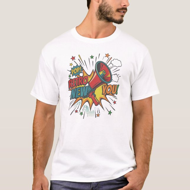 Retro New You: Minimalist Geometric Revival T-Shirt (Front)