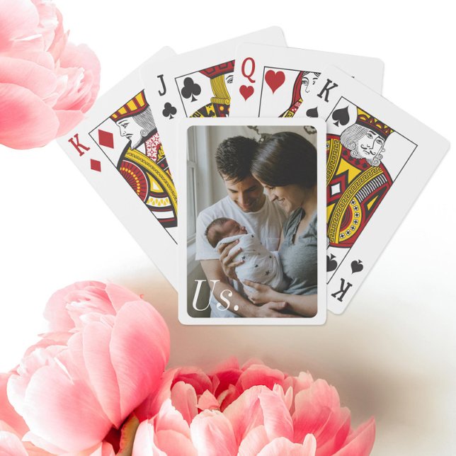 Retro Newborn Baby Photo Us Family Playing Cards (Creator Uploaded)