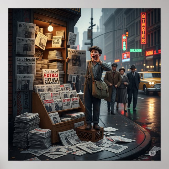 Retro Newsstand Graphic Poster (Front)
