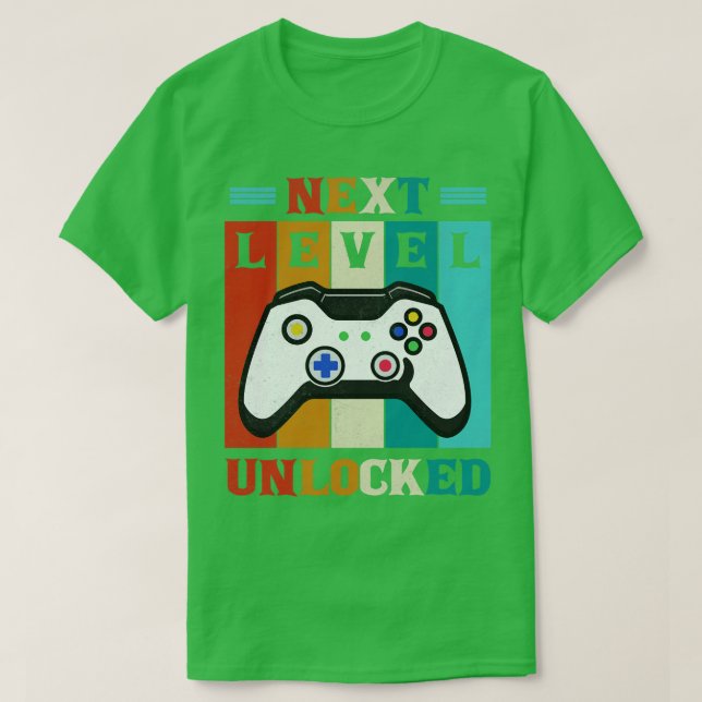Retro Next Level Unlocked Funny Video Gaming Gift T-Shirt (Design Front)