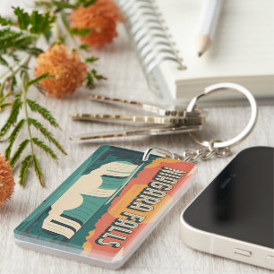 Retro Niagara Falls Sunset Keychain