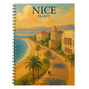 Retro Nice France French Riviera Promenade  Notebook