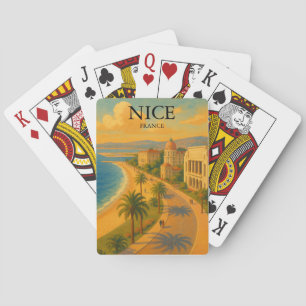 Retro Nice France French Riviera Promenade Playing Cards
