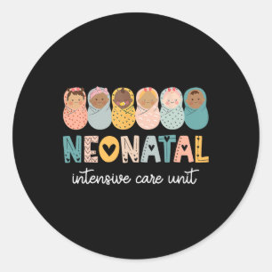 Retro Nicu Nurse Shirt Neonatal Intensive Care Uni Classic Round Sticker