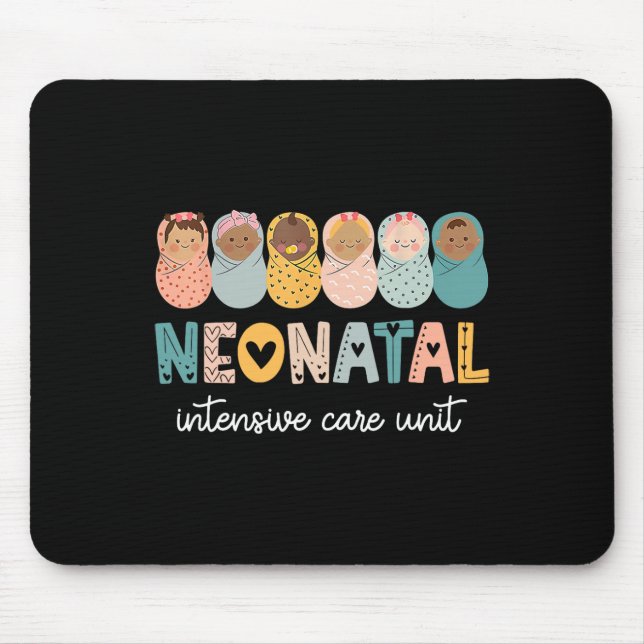 Retro Nicu Nurse Shirt Neonatal Intensive Care Uni Mouse Pad (Front)