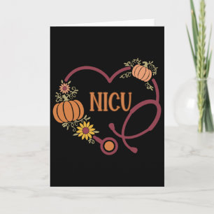 Retro Nicu Nurse Stethoscope Heart Pumpkin Fall Th Card