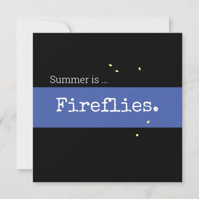 Retro Night Sky Blue Summer is Fireflies Stripe (Front)