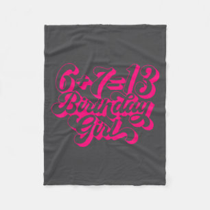 Retro Nk 13th Birthday Girl 6 7 Meme  Fleece Blanket