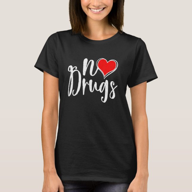 Retro No Drugs Awareness Month Hiv Aids Awareness  T-Shirt (Front)