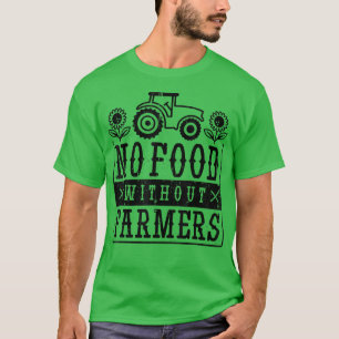 Retro No Food Without Farmers T-Shirt