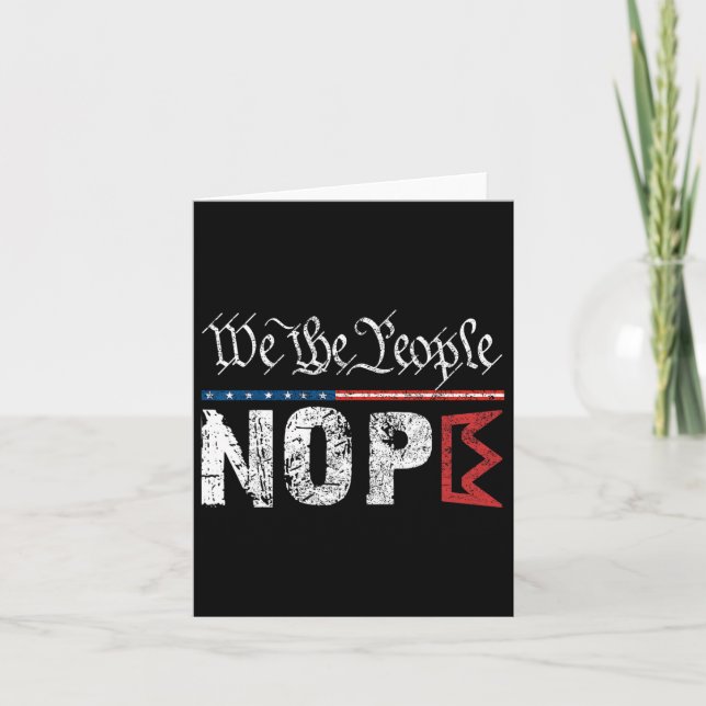 Retro No Kings Nope Protest Sign 4th Of July Shirt Card (Front)