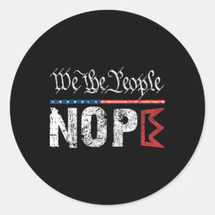 Retro No Kings Nope Protest Sign 4th Of July Shirt Classic Round Sticker