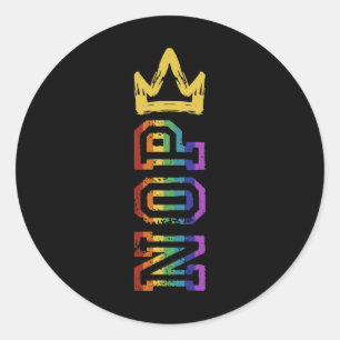 Retro No Kings Nope Protest Sign Shirt For Men Wom Classic Round Sticker
