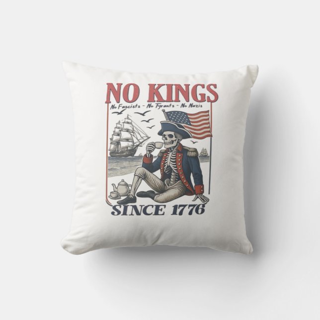 Retro No Kings Since 1776 Rejecting Kings Classic  Cushion (Front)