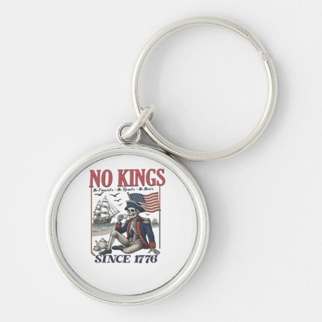Retro No Kings Since 1776 Rejecting Kings Classic  Key Ring (Front)