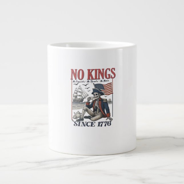 Retro No Kings Since 1776 Rejecting Kings Classic  Large Coffee Mug (Front)