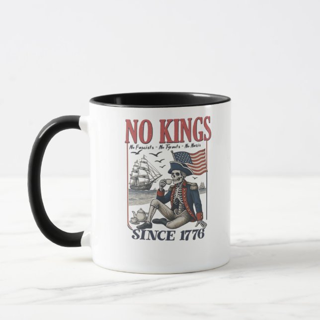 Retro No Kings Since 1776 Rejecting Kings Classic  Mug (Left)