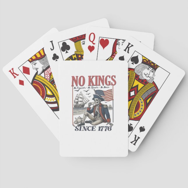 Retro No Kings Since 1776 Rejecting Kings Classic  Playing Cards (Back)