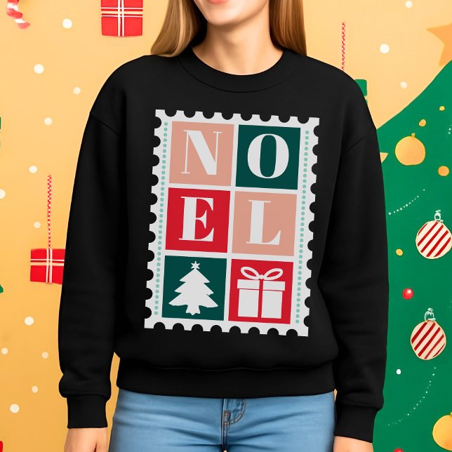 Retro Noel Christmas Postage Stamp Sweatshirt (Creator Uploaded)