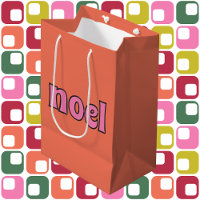 Retro Noel Message 1970s Lettering Pink Orange