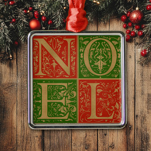 Retro Noel Red and Green Decorative Metal Tree Decoration