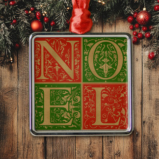 Retro Noel Red and Green Decorative Metal Tree Decoration