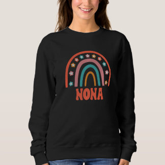 Retro Nona Groovy Grandma Rainbow Boho Style Sweatshirt