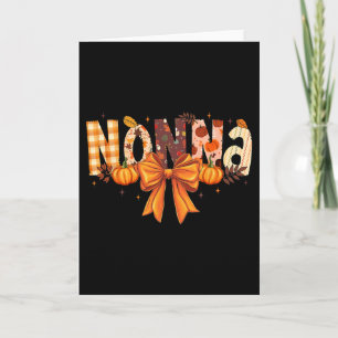 Retro Nonna Coquette Bows Grandma Fall Thanksgivin Card
