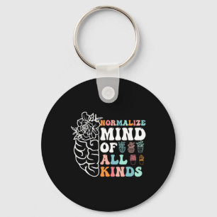 Retro Normalise Mind Of All Kinds Autism Awareness Key Ring