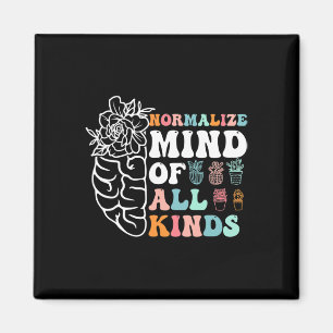 Retro Normalise Mind Of All Kinds Autism Awareness Magnet