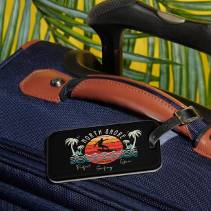 Retro North Shore Surfing  Luggage Tag
