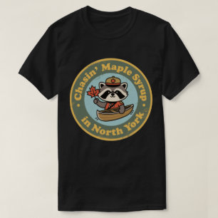 Retro North York Racoon Canoe T-Shirt