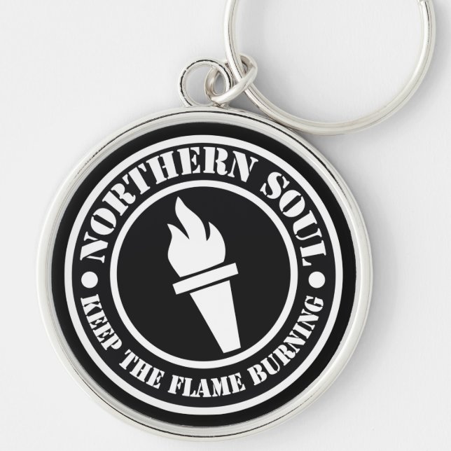 Retro Northern Soul style design Key Ring (Front)