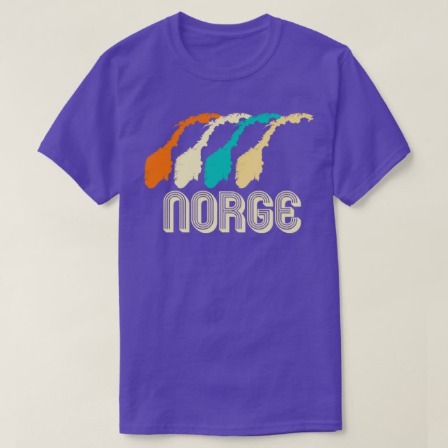 Retro Norway Map1 T-Shirt (Design Front)