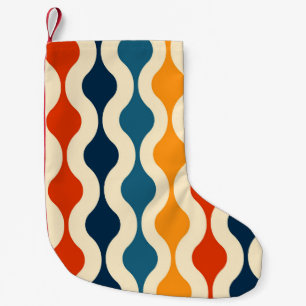 Retro nostalgic, colourful, seamless background. small christmas stocking