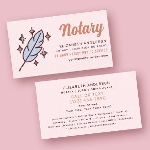 Retro Notary Public & Loan Signing Agent Business Card