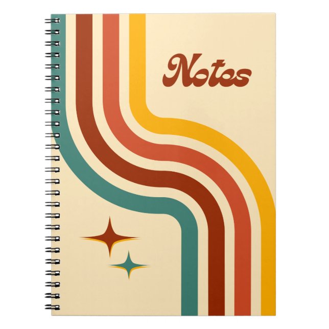 retro notes spiral notebook (Front)
