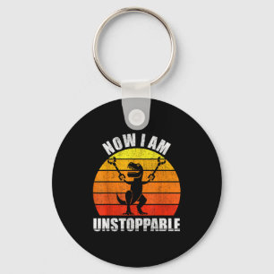 Retro Now I Am Unstoppable Shirt Funny T-rex Vinta Key Ring